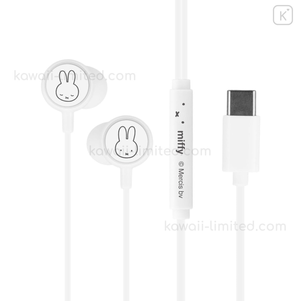 Japan Miffy USB Type-C Stereo Earbuds with Remote Control