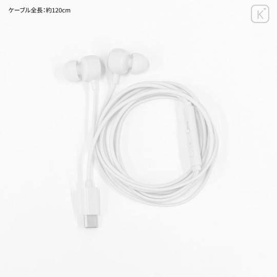 Japan Sanrio USB Type-C Stereo Earbuds with Remote Control Microphone - Hello Kitty - 4