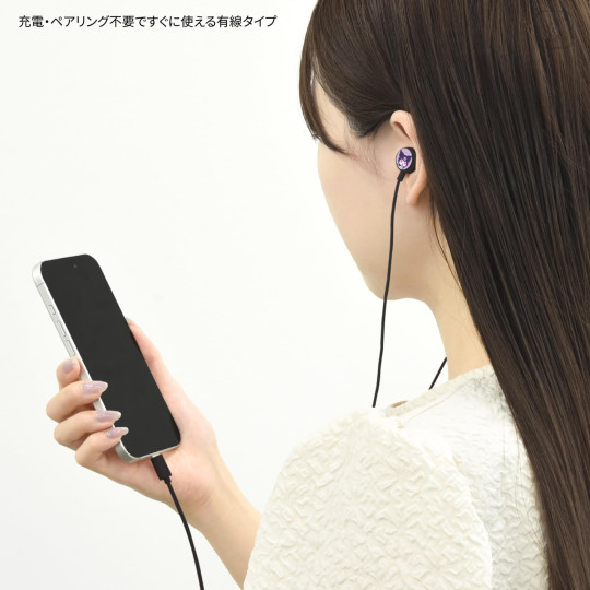 Japan Sanrio USB Type-C Stereo Earbuds with Remote Control Microphone - Kuromi - 3