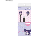 Japan Sanrio USB Type-C Stereo Earbuds with Remote Control Microphone - Kuromi - 6