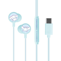 Japan Sanrio USB Type-C Stereo Earbuds with Remote Control Microphone - Cinnamoroll