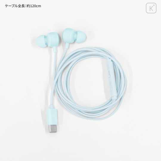 Japan Disney USB Type-C Stereo Earbuds with Remote Control Microphone - Stitch - 4