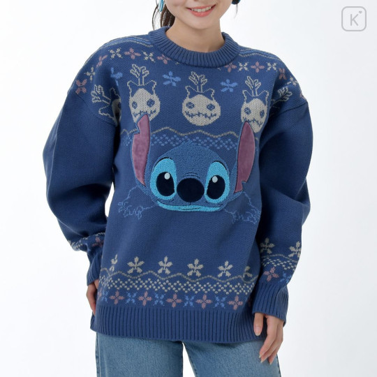 Japan Disney Store Long Sleeve Sweater - Stitch : Knit Collection Retro - 2