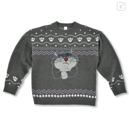 Japan Disney Store Long Sleeve Sweater - Cinderella : Cat Lucifer Knit Collection Retro - 1