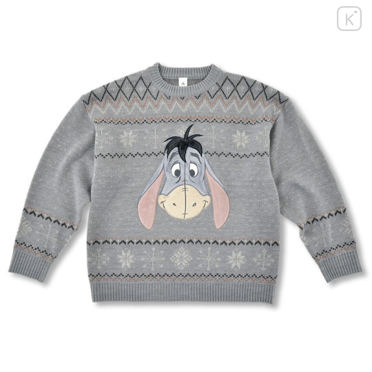 Japan Disney Store Long Sleeve Sweater - Eeyore : Knit Collection Retro - 1