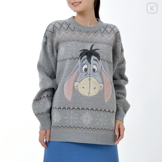 Japan Disney Store Long Sleeve Sweater - Eeyore : Knit Collection Retro - 2