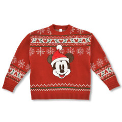 Japan Disney Store Long Sleeve Sweater - Mickey : Christmas Knit Collection Red