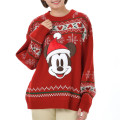 Japan Disney Store Long Sleeve Sweater - Mickey : Christmas Knit Collection Red - 2