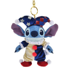 Japan Disney Store Plush Mascot Keychain - Stitch : Pierrot Costume
