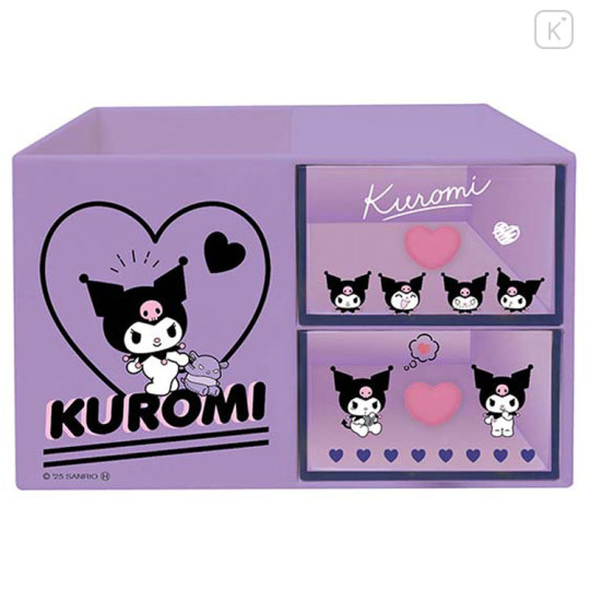 Japan Sanrio Chest Drawer with Pen Stand - Kuromi : Baku - 1