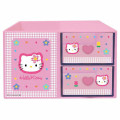 Japan Sanrio Chest Drawer with Pen Stand - Hello Kitty : Y2k Houndstooth - 1