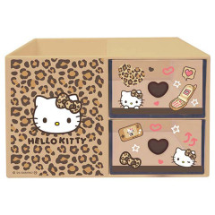 Japan Sanrio Chest Drawer with Pen Stand - Hello Kitty : Leopard