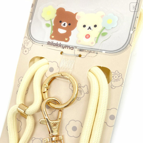 Japan San-X Multi Ring Plus with Shoulder Strap - Chairoikoguma & Korilakkuma : Basic Rilakkuma Flower - 2