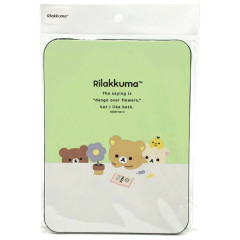 Japan San-X Mouse Pad - Rilakkuma : Basic Rilakkuma Flower Green