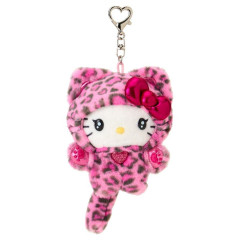 Japan Sanrio Original Mascot Holder - Hello Kitty : Leopard Gal Cat Pink