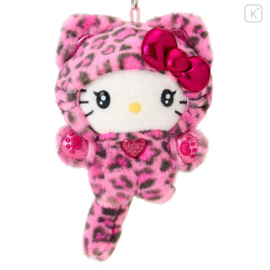 Japan Sanrio Original Mascot Holder - Hello Kitty : Leopard Gal Cat Pink - 2