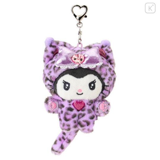 Japan Sanrio Original Mascot Holder - Kuromi : Leopard Gal Cat Purple - 1