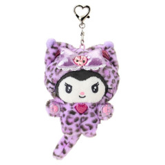 Japan Sanrio Original Mascot Holder - Kuromi : Leopard Gal Cat Purple