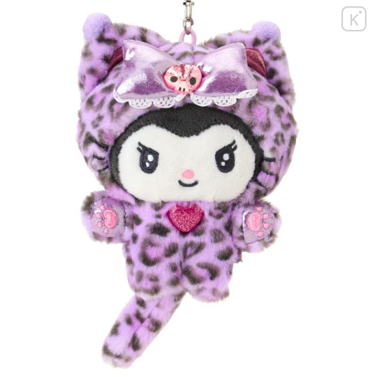 Japan Sanrio Original Mascot Holder - Kuromi : Leopard Gal Cat Purple - 2