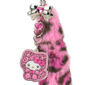 Japan Sanrio Original Dangling Tail Mascot Strap - Hello Kitty : Leopard Gal Cat Pink - 2