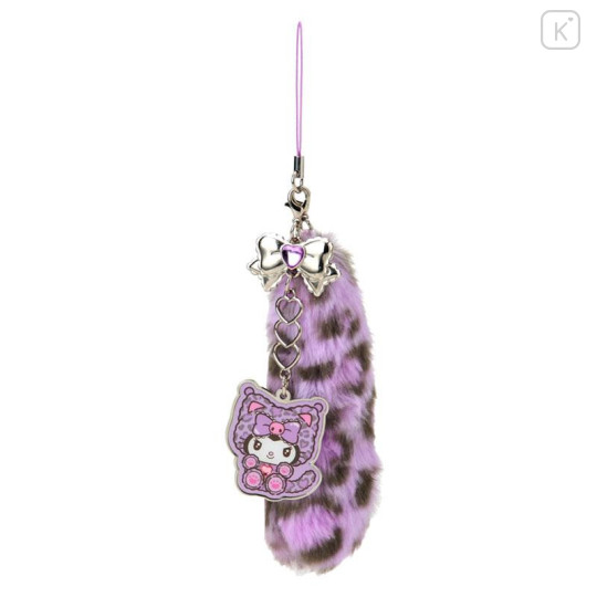 Japan Sanrio Original Dangling Tail Mascot Strap - Kuromi : Leopard Gal Cat - 1
