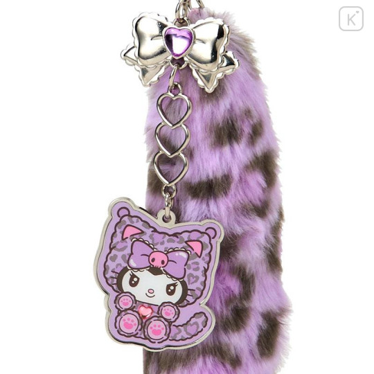 Japan Sanrio Original Dangling Tail Mascot Strap - Kuromi : Leopard Gal Cat - 2
