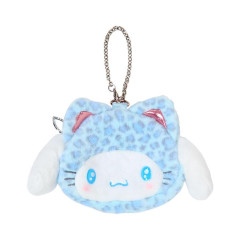 Japan Sanrio Original Face-shaped Pouch Bag Charm - Cinnamoroll : Leopard Gal Cat