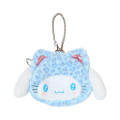 Japan Sanrio Original Face-shaped Pouch Bag Charm - Cinnamoroll : Leopard Gal Cat - 1
