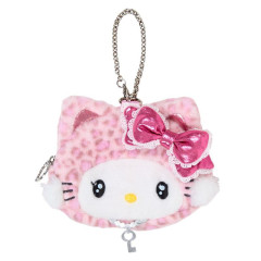 Japan Sanrio Original Face-shaped Pouch Bag Charm - Charmmy Kitty : Leopard Gal Cat