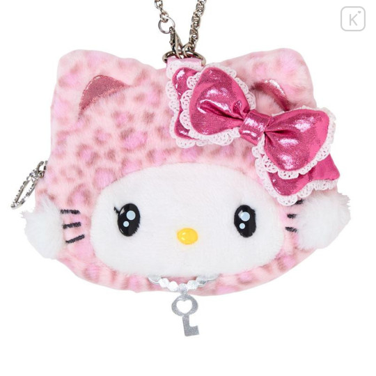 Japan Sanrio Original Face-shaped Pouch Bag Charm - Charmmy Kitty : Leopard Gal Cat - 2