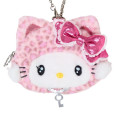 Japan Sanrio Original Face-shaped Pouch Bag Charm - Charmmy Kitty : Leopard Gal Cat - 2
