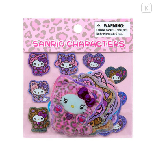 Japan Sanrio Original Sticker Set - Leopard Gal Cat Sparkling Hologram - 1
