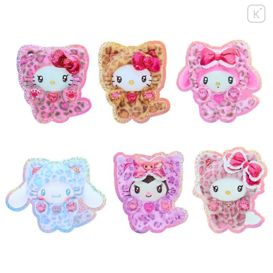 Japan Sanrio Original Sticker Set - Leopard Gal Cat Sparkling Hologram - 4