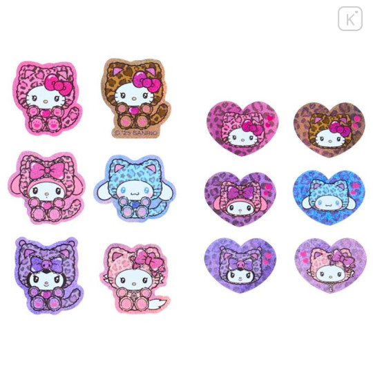 Japan Sanrio Original Sticker Set - Leopard Gal Cat Sparkling Hologram - 5