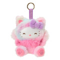 Japan Sanrio Plush Mascot Keychain - Hello Kitty : Fine Face Cat Pink - 1