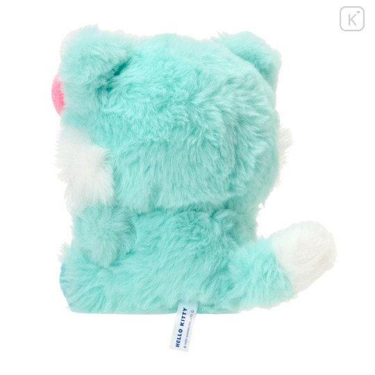 Japan Sanrio Plush Mascot Keychain - Hello Kitty : Fine Face Cat Green - 3