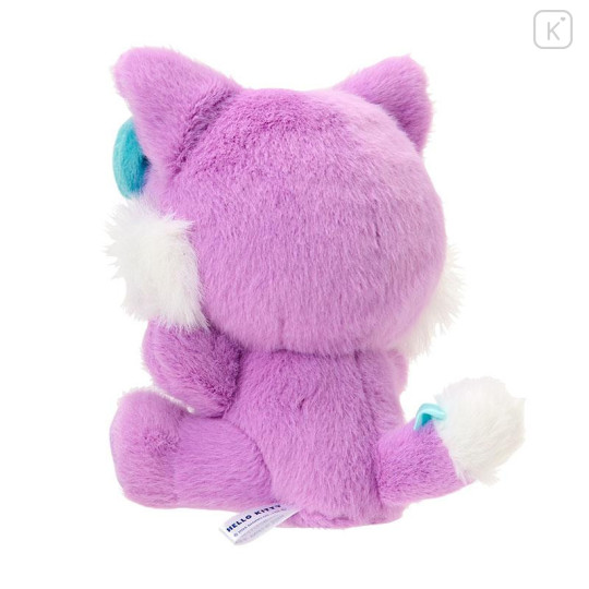 Japan Sanrio Plush Mascot Keychain - Hello Kitty : Fine Face Cat Purple - 3