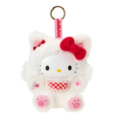 Japan Sanrio Plush Mascot Keychain - Hello Kitty : Fine Face Cat White