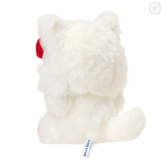 Japan Sanrio Plush Mascot Keychain - Hello Kitty : Fine Face Cat White - 3