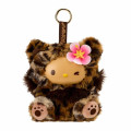 Japan Sanrio Plush Mascot Keychain - Hello Kitty : Fine Face Cat Tan Leopard - 1