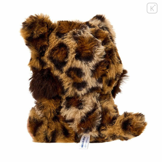 Japan Sanrio Plush Mascot Keychain - Hello Kitty : Fine Face Cat Tan Leopard - 3
