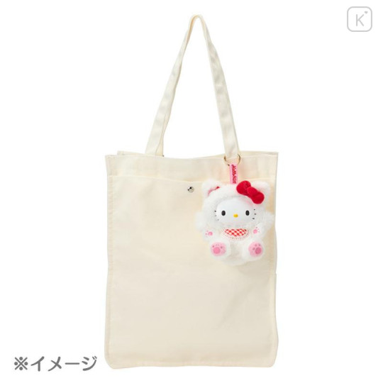 Japan Sanrio Plush Mascot Keychain - Hello Kitty : Fine Face Cat Tan Leopard - 4