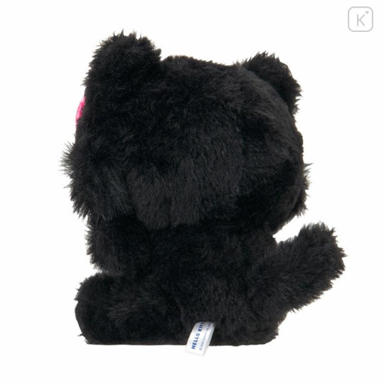 Japan Sanrio Plush Mascot Keychain - Hello Kitty : Fine Face Cat Black Pink - 3