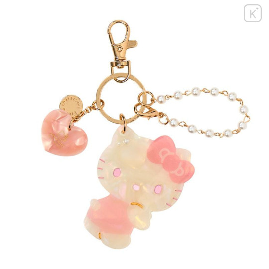 Japan Sanrio Mascot Bag Charm Keychain - Hello Kitty : Baby Pink Shell Holographic - 1
