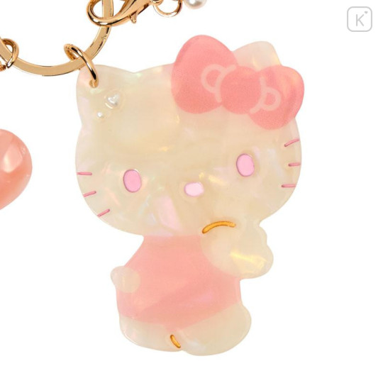 Japan Sanrio Mascot Bag Charm Keychain - Hello Kitty : Baby Pink Shell Holographic - 2