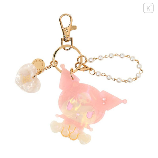 Japan Sanrio Mascot Bag Charm Keychain - Kuromi : Baby Pink Shell Holographic - 1