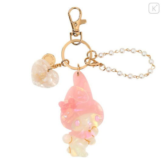 Japan Sanrio Mascot Bag Charm Keychain - My Melody : Baby Pink Shell Holographic - 1