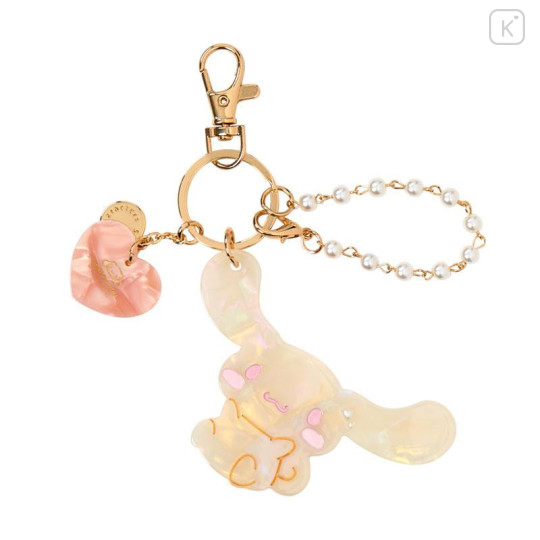 Japan Sanrio Mascot Bag Charm Keychain - Cinnamoroll : Baby Pink Shell Holographic - 1