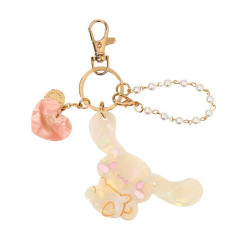 Japan Sanrio Mascot Bag Charm Keychain - Cinnamoroll : Baby Pink Shell Holographic