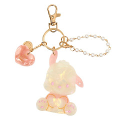 Japan Sanrio Mascot Bag Charm Keychain - Pochacco : Baby Pink Shell Holographic